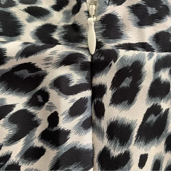Salt + Soul Womens M Maxi Midi Skirt Gray Black White Leopard Animal Print Silky - Picture 4 of 7